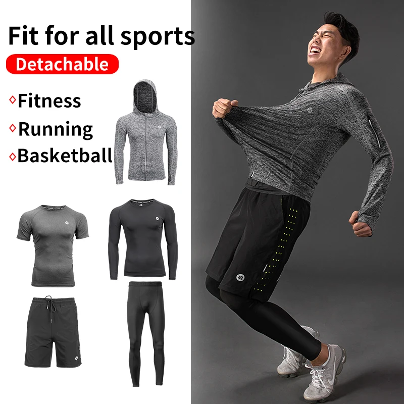 ROCKBROS спортивный костюм для бега, Спортивная футболка для бега, фитнеса, впитывающая пот быстросохнущая спортивная одежда, мужские эластичные штаны, нижнее белье