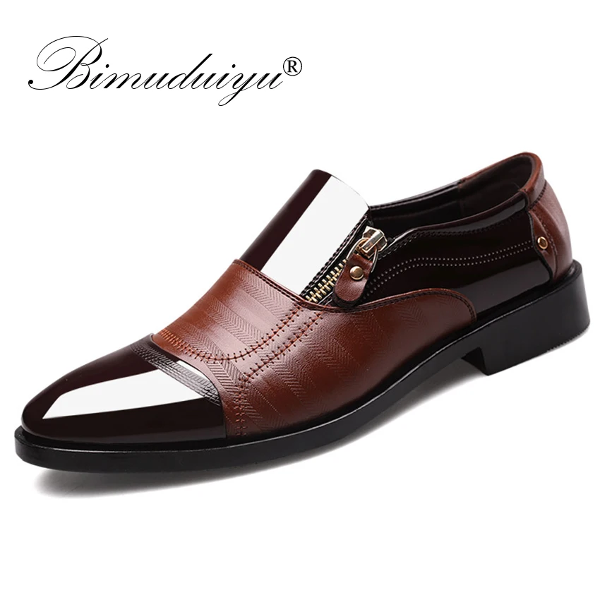 online BIMUDUIYU Moda Homens de Negócios Oxford Sapatos Homens Respiráveis Macios Sapatos Formal Apontou Toe Sapatos Oxford Sapatos de marca de Luxo de Couro PU