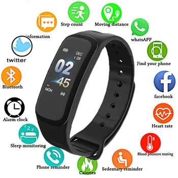 

C1Plus Smart Band Blood Pressure Fitness Tracker Heart Rate Monitor Smart Bracelet Men Watch for Sport Climbing PK Mi Band 3