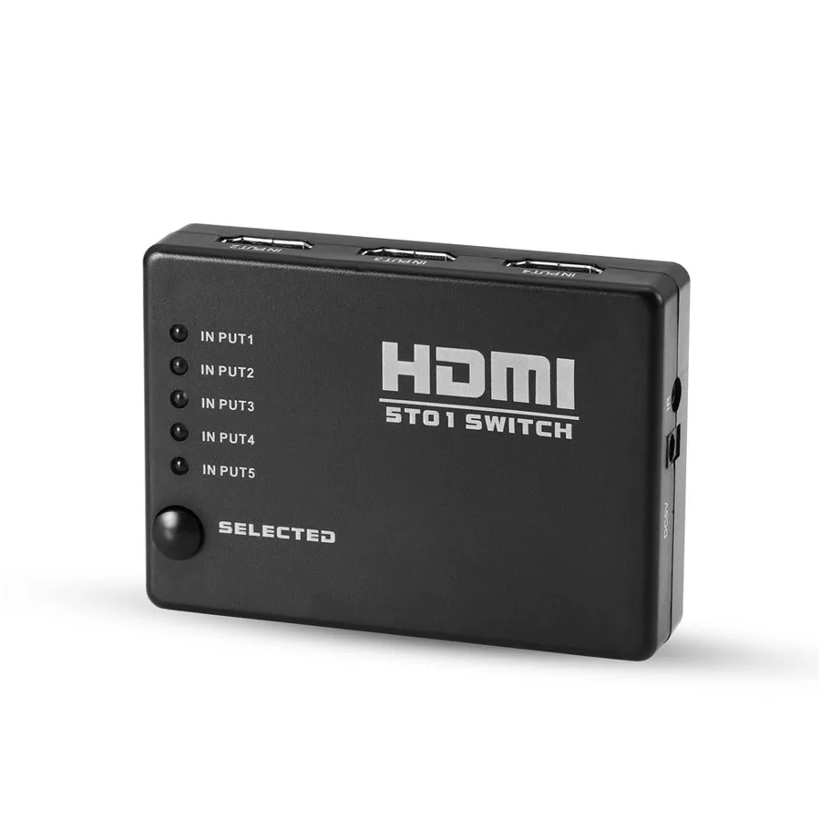 Высокое качество 5 в 1 выход HDMI коммутатор HD видео переключатель Splitter адаптер с USB Мощность кабель для HDTV XBOX DVD проектор 3D 1080 P