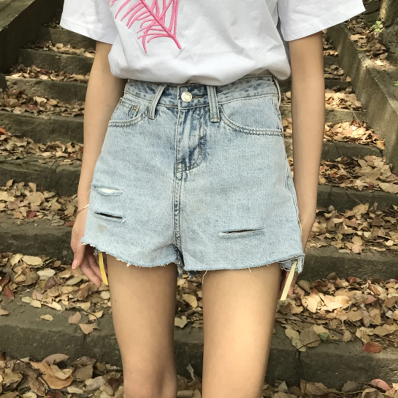 

Mihoshop Ulzzang Korean Korea Women Fashion Clothing High Waist Denim Casual Short Pants