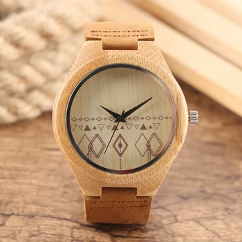 

Unique Handmade Bamboo Wooden Clock Gifts Casual Quartz Wristwatch Watches Men Watches Top Brand Luxury relogio masculino