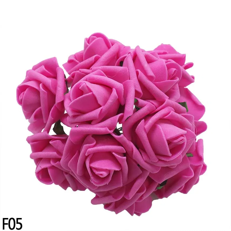 4 см мини ПЭ пена розовые цветочные головки искусственные шелковые цветы для дома и сада DIY свадебные декоративные цветы венки декоративные принадлежности - Цвет: F05
