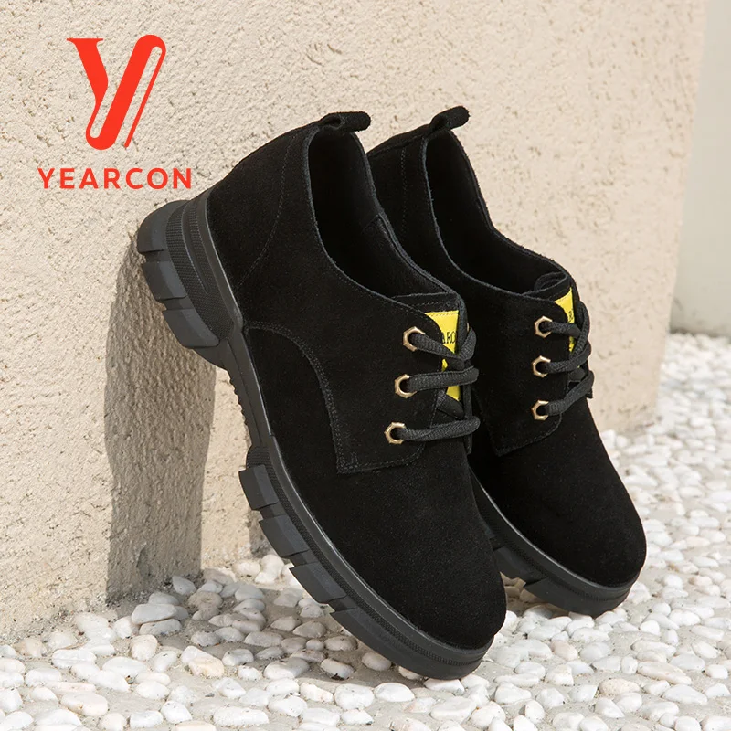 

YEARCON Women's Boot 2019 Winter Martin Boots Low Thick Platform Black Outdoor Sports Hiking Shoes 9561AD19568W