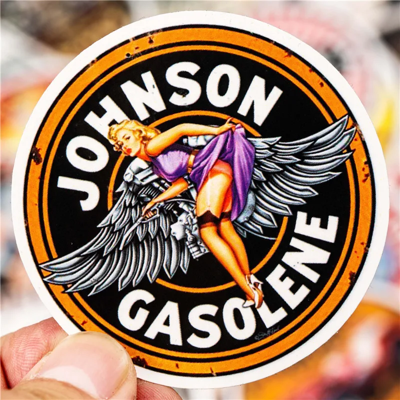 90PCS Vintage Motor Girl Computer Stickers Vinyl Laptop Skin Sticker For Skateboard Guitar Luggage Motorcycle MacBook Sticker
