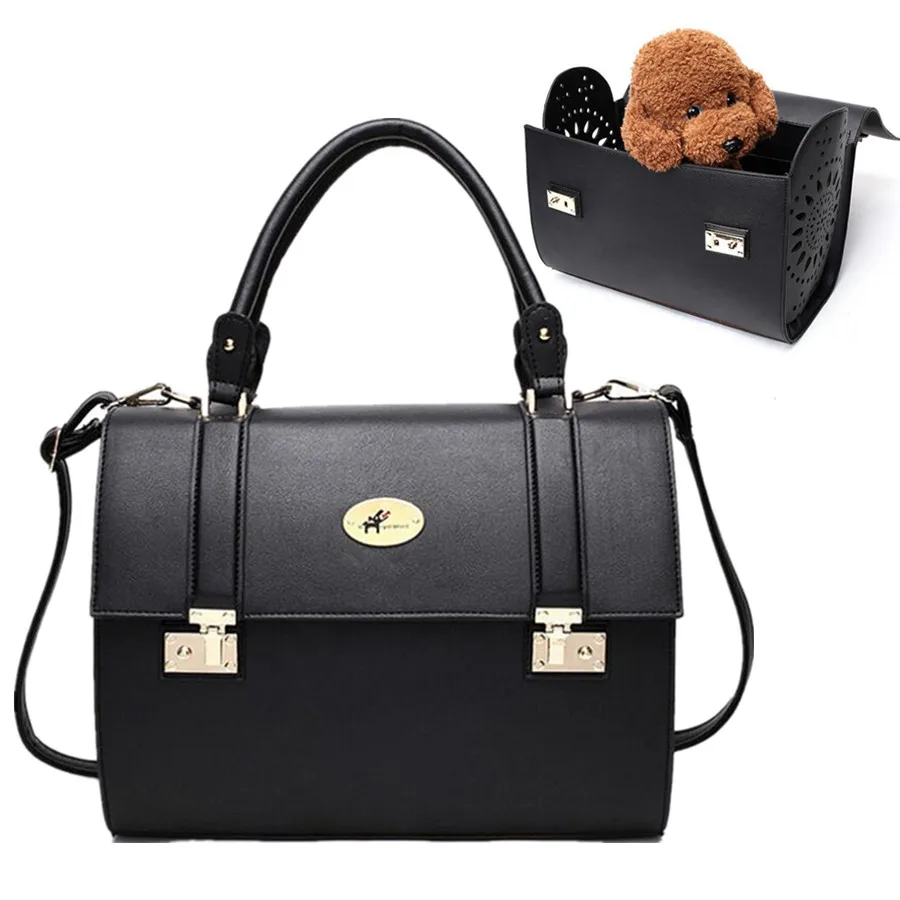 

Luxury Designer Black Dog Carrier Bag Pet Travel Backpack For Animals Chihuahua Cat Puppy Carrying Slings Handbag High Quality