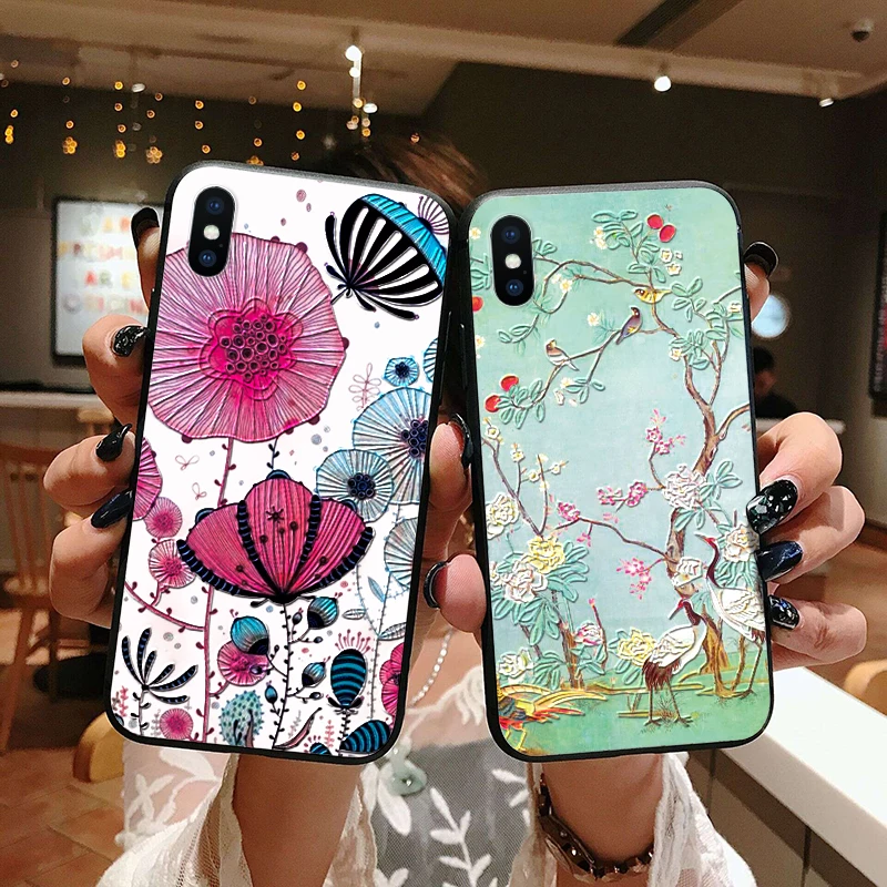 

Coque For Huawei P30 P20 Mate 20 10 Lite Pro P Smart 2019 3D Flower Relief Case For Huawei P8 P10 P9 Lite mini 2017 TPU Cases