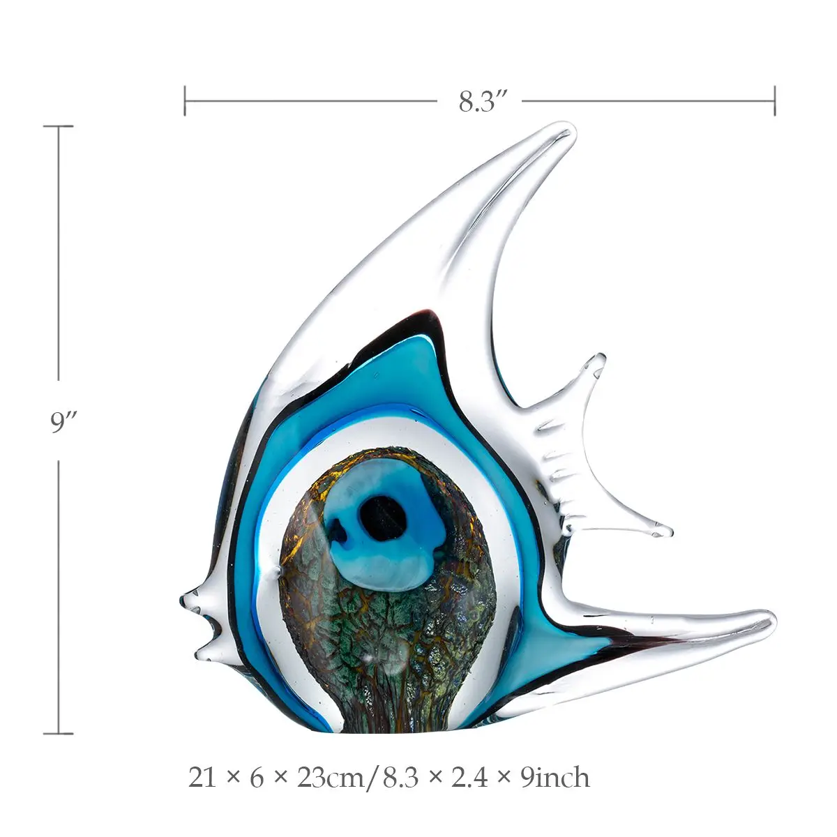 Tooarts в синюю полоску тропический Кристалл рыбка стеклянная скульптура современное искусство подарок художественное оформление украшение дома