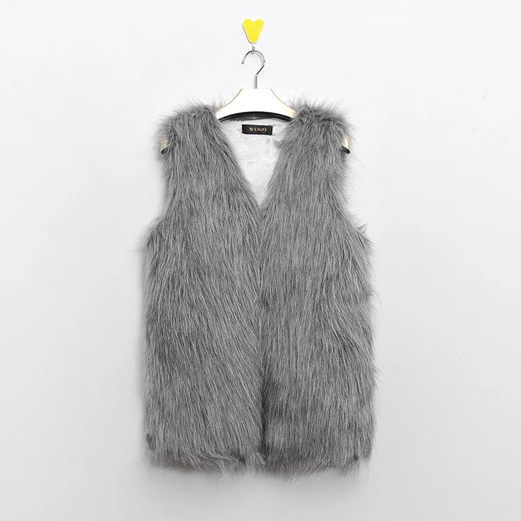 Autumn and winter foreign trade explosions Haining fur vest vest ladies long vests imitation fur vest