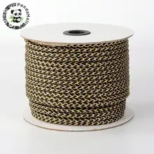 Плетеный шнур в Корейском стиле из искусственной кожи, черный, 5 мм; около 50 ярдов/рулон