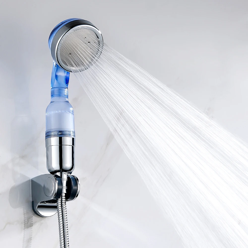 EVERSO Water saving Bathroom Shower Head Filtration Blue Anion SPA