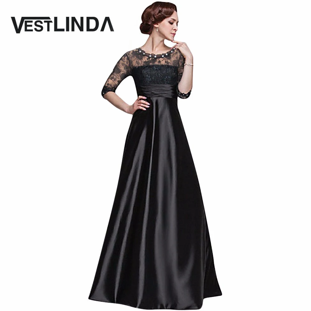 Elegant Little Black Women Maxi Long Dress Sexy Robe Femme Tunic Floral Lace Night Evening Party Dresses Pleated Mesh Vestidos 8