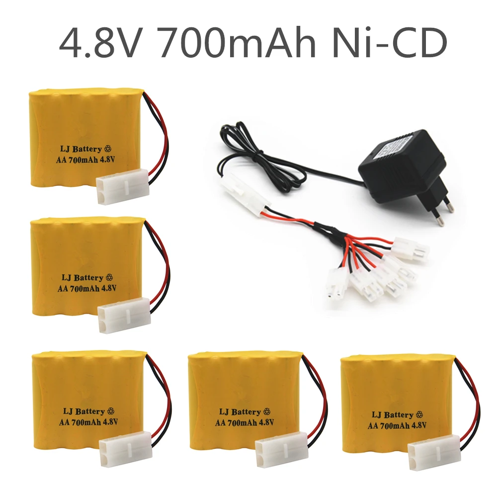 

4.8V 700mAh Ni-Cd Battery Tamiya Plug With 5 in 1 Charger For Remote Control Toys Lighting Electric Tool AA Group RC TOYS