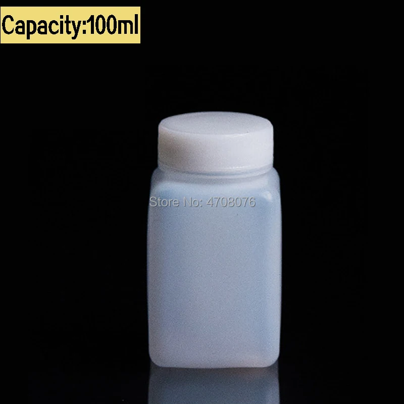 PE лабораторный реагент бутылка со шкалой mark пластиковый контейнер для пробников с винтовой крышкой квадратный для химический эксперимент