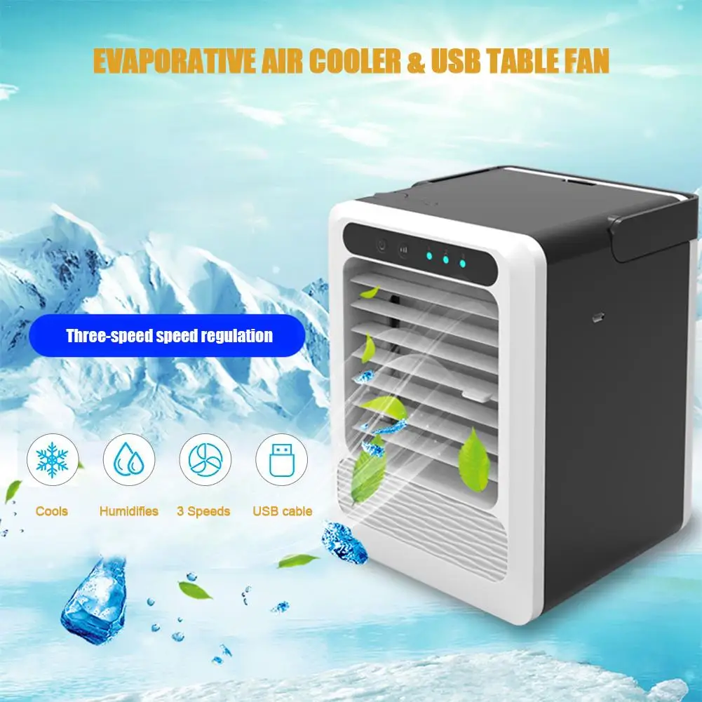 

Car Dual-Use Air Cooler Portable Small Air Conditioner USB Small Fan With 3 Speeds Wind Adjustable Car Cooling Fan