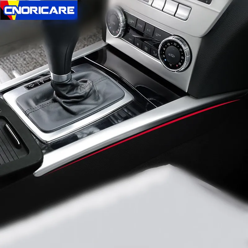 

Car Styling Center Console Gear Shift Trim Strips For Mercedes Benz C Class W204 2008-14 Stainless Steel Interior Sticker