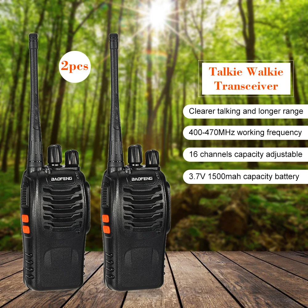 BaoFeng 2 шт 16CH FM UHF 400-470MHz Talkie Walkie transiver 2-way радио портативный ручной переговорный фонарик