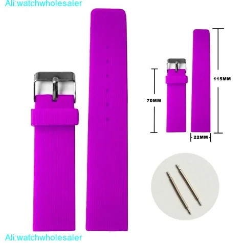 22mm Dark Violet Silicone Jelly Rubber Girls Boys Watch Band Straps WB1071Y22JB