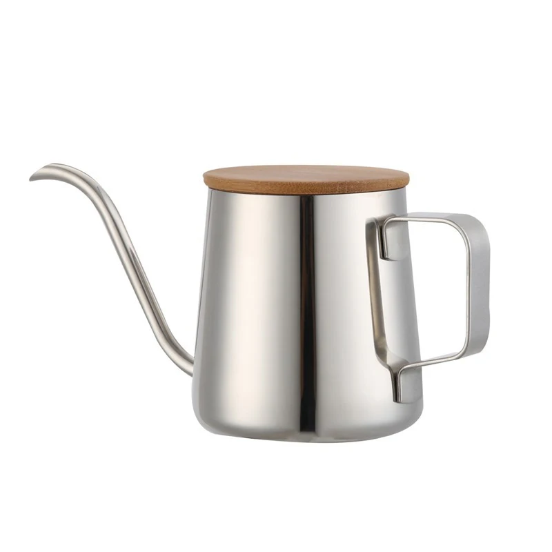 

Stainless Steel Teapot Drip Coffee Pot Bamboo Lid Long Spout Kettle Cup Home Tea Tool Gooseneck Kettle 250/350ml