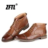 ZFTL nuevos hombres Martin botas hombre Casual cuero genuino tobillo botas hecho a mano invierno cálido hombre Botas talla grande motocicleta botas 015 ► Foto 1/6