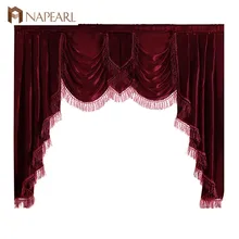 NAPEARL 1 ピース高級バランスカーテンショートソリッドカラー用の点眼剤寝室ヨーロッパスタイル半シェードエレガントなパネル装飾素朴な(China)