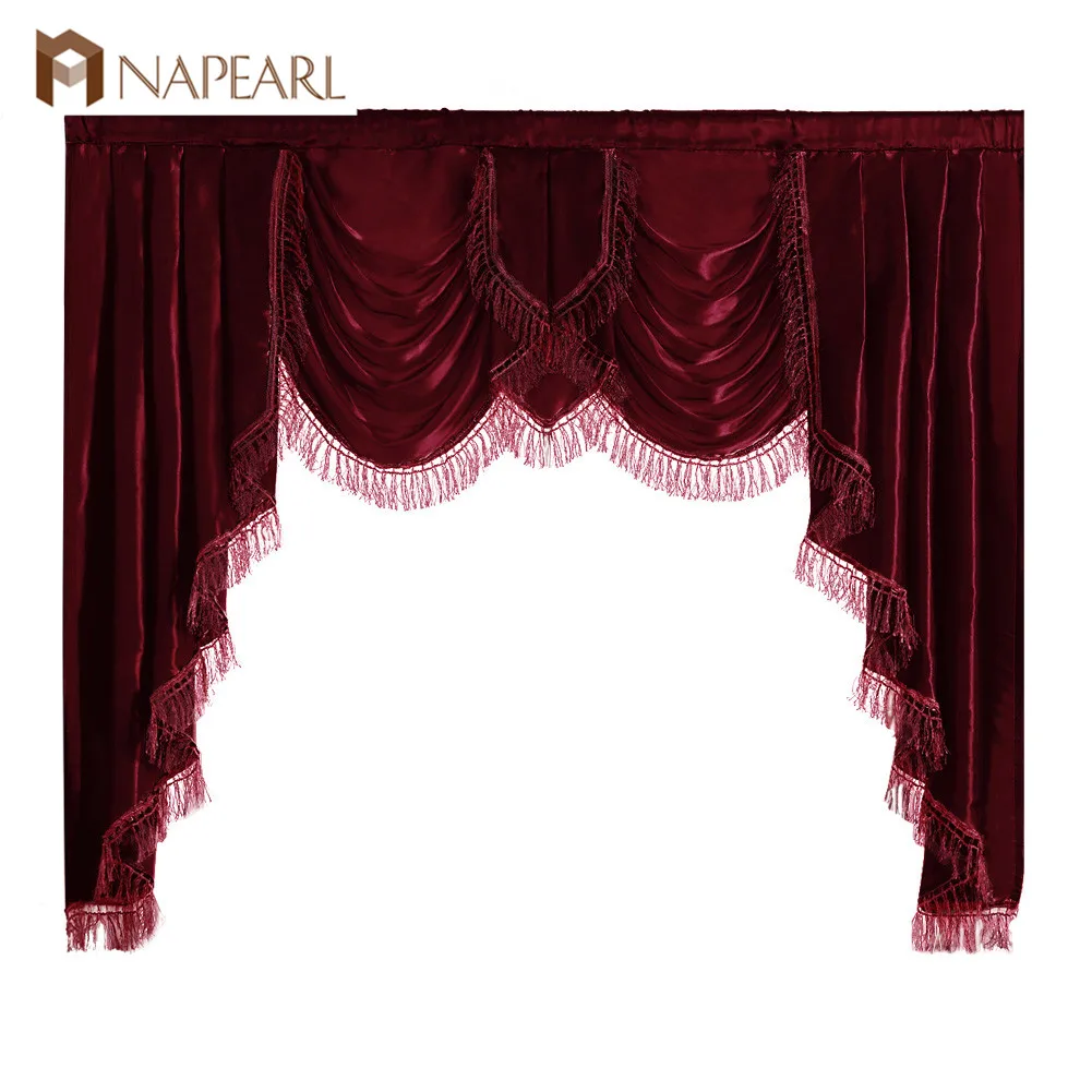 NAPEARL 1 Panel Decorative Valance European Luxury Jacquard Window Short Drapes
