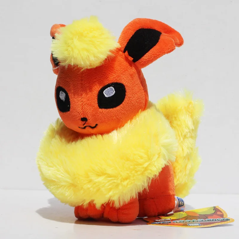 Аниме плюшевая игрушка Eevee плюшевая кукла мягкая игрушка Umbreon Leafeon Espeon vaporion Flareon Sylveon для детских игрушек - Цвет: Flareon