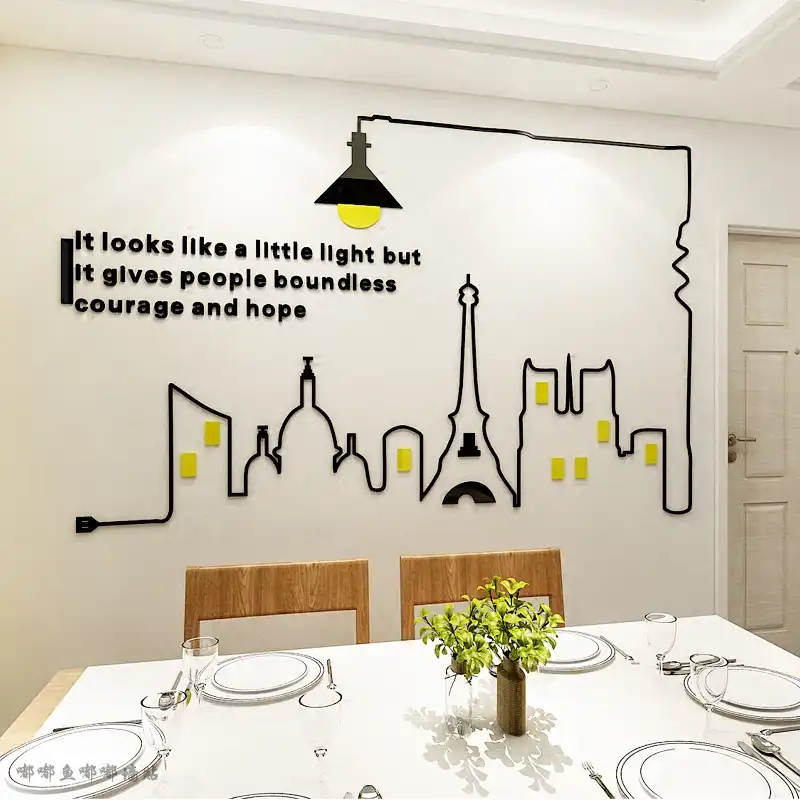 2018 New Creative European 3d Acrylic Stereo Wall Stickers Dining