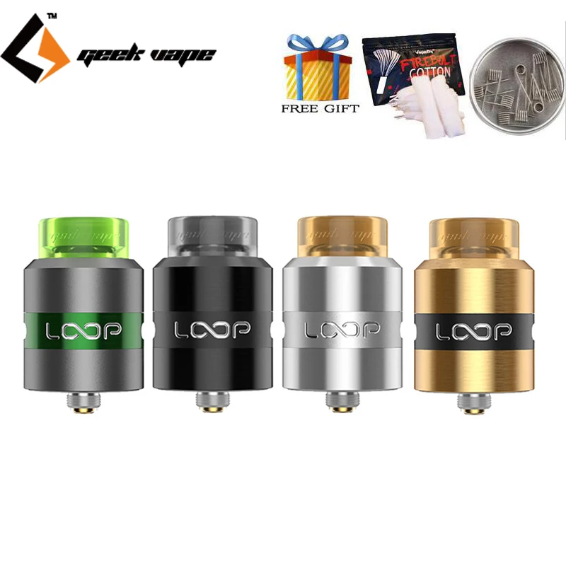 

Original Geekvape Loop RDA Tank 24mm Surround Airflow Design RDA Atomizer with W shaped build deck Fit for E Cigarette Mod Vape