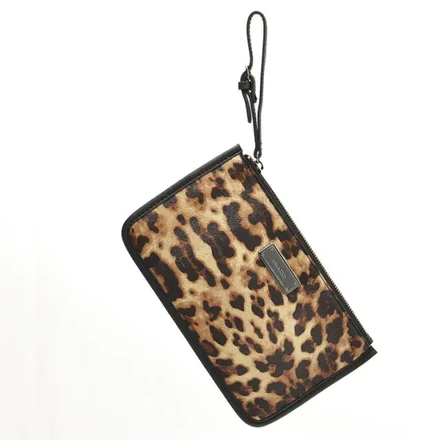 2017 мода классический м женщин сумки печати леопарда день сцепления длина