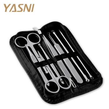 

8pc nail kit blackhead cleaner remover acne needle pimple tool black head extractor tweezer art nails comedone and scissors FS06