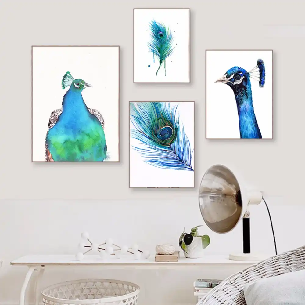 Feather Of Peacock Art Print Home Decor Wall Art Poster