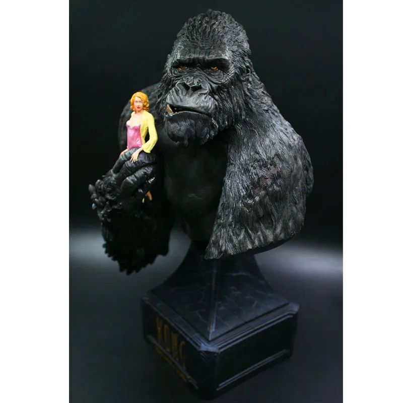 New 12" King Kong & Anne Statue Model Decoration Painted Resin Bust