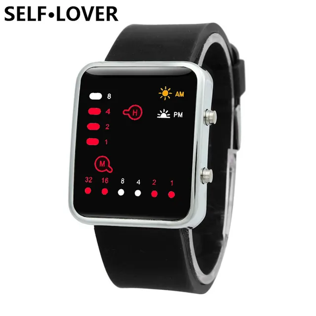 SELFLOVER Brand 2017 Men Women Watches Sports Wristwatches Digital Red LED Outdo SELFLOVER Brand 2017 Men Women Watches Sports Wristwatches Digital Red LED Outdo