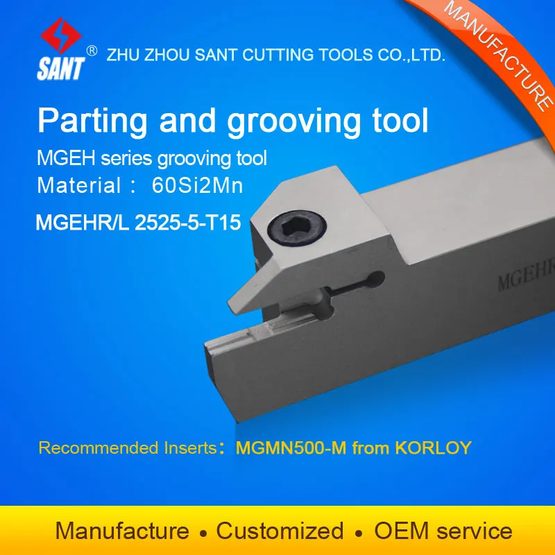 

CNC lathe parting and grooving tool holder cut off tools MGEHL2525-5-T15/MGEHR2525-5-T15with slotting inserts MGMN500-M Zhuzhou