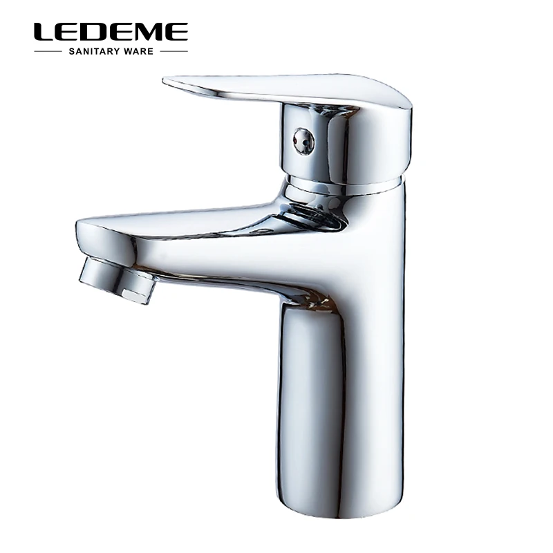 

LEDEME Basin Faucet Single Handle Bathroom Mixer Tap Without Pop Up Waste/Assemble Chrome Washroom Water Sink Mixer Crane L1051