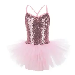 Детская Балетная тела купальник для Танцы слинг яркое платье с бриллиантами Одежда для танцев гимнастическая юбка для спортивной практике
