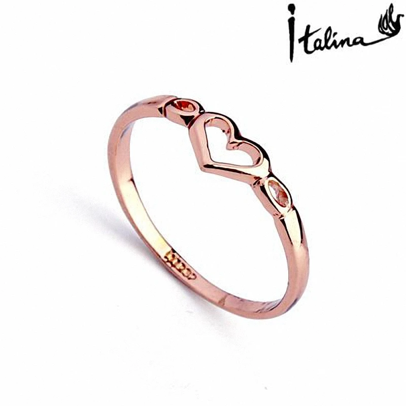 New Sale Real Italina  Rings for Women  Genuine Austria Crystal  18K gold Plated   Fashion #RA10314Rose