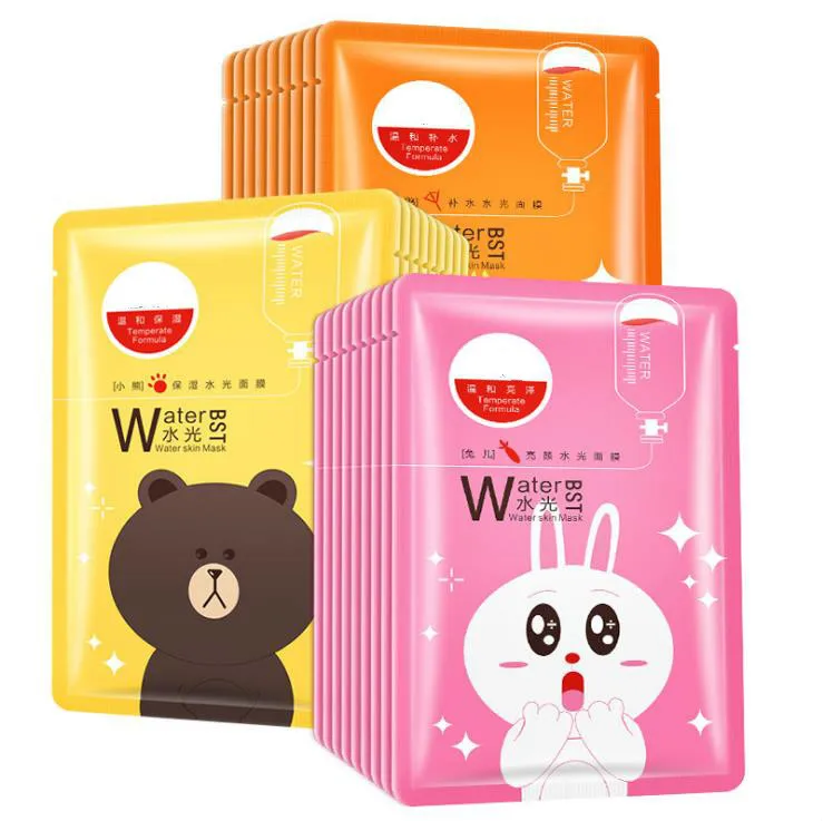 

30g Moisturizing Oil Control Cute Animal Face Masks Skin Care Duck/Rabbit/Bear/Packing Natural Plants Collagen Facial Mask 1pcs