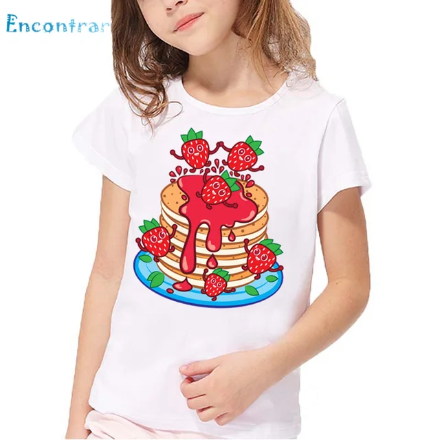 Kids The Strawberry Cake Print Funny T Shirt Baby Good Food Design