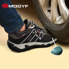Modyf Men steel toe cap work safety shoes reflective casual breathable outdoor hiking boots puncture proof protection footwear
