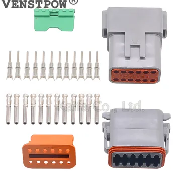 

1 sets Kit Deutsch DT 12 Pin Waterproof Electrical Wire Connector plug Kit 22-16AWG DT06-12S DT04-12P