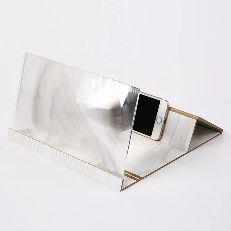

12 Inch Amplifying Glass 3D Phone Screen Magnifier Desktop 3D Stereoscopic Folding Video Amplifier Mobile Screen Wood Holders