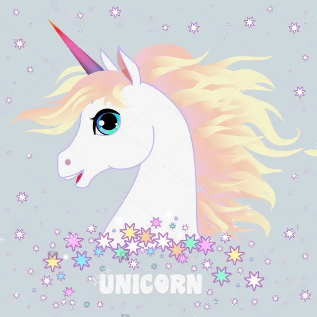 Магия мультфильм Единорог Лошадь золото волос Красочные