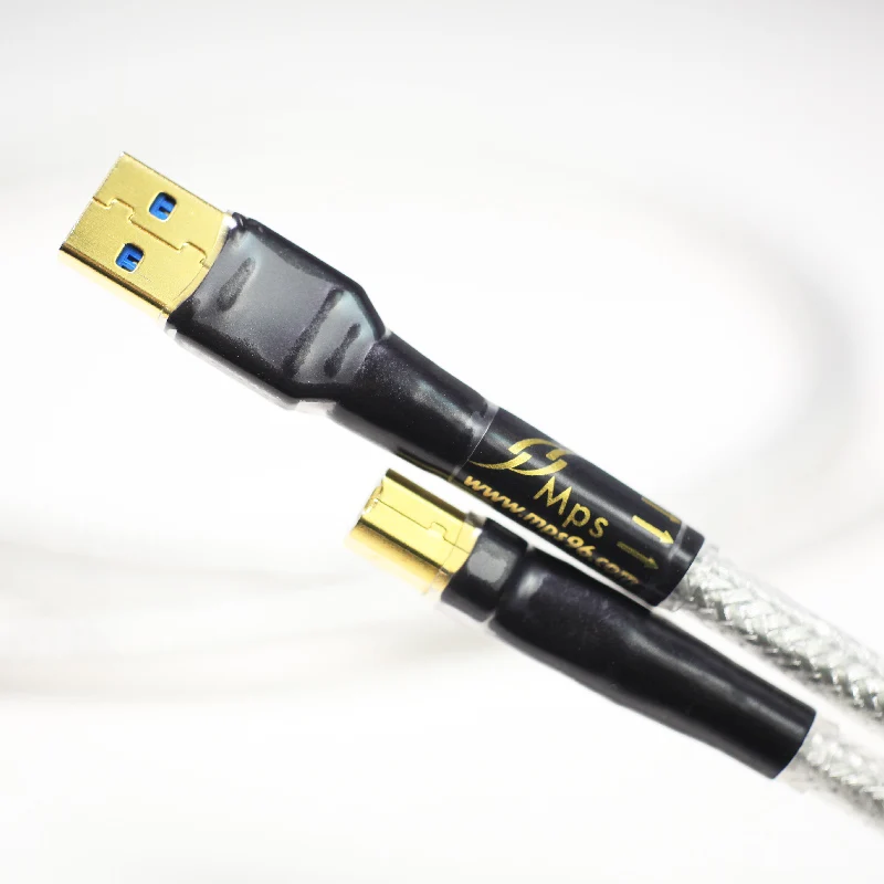 HiFi MPS HD-300 HiFi 99.9997% OCC+ серебряная платформа 24k 10u позолоченный штекер USB2.0 3,0 разъем аудио кабель ЦАП ПК кабель для передачи данных и аудио