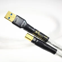 HiFi MPS HD-300 HiFi 99.9997% OCC+Silver Plated24K 10u Gold Plated Plug USB2.0 3.0 connector audio cable DAC PC Audio data cable hifi audio one pair 8ag occ silver plated audio hifi speaker cable speaker wires 2 to 2 with y spade connector