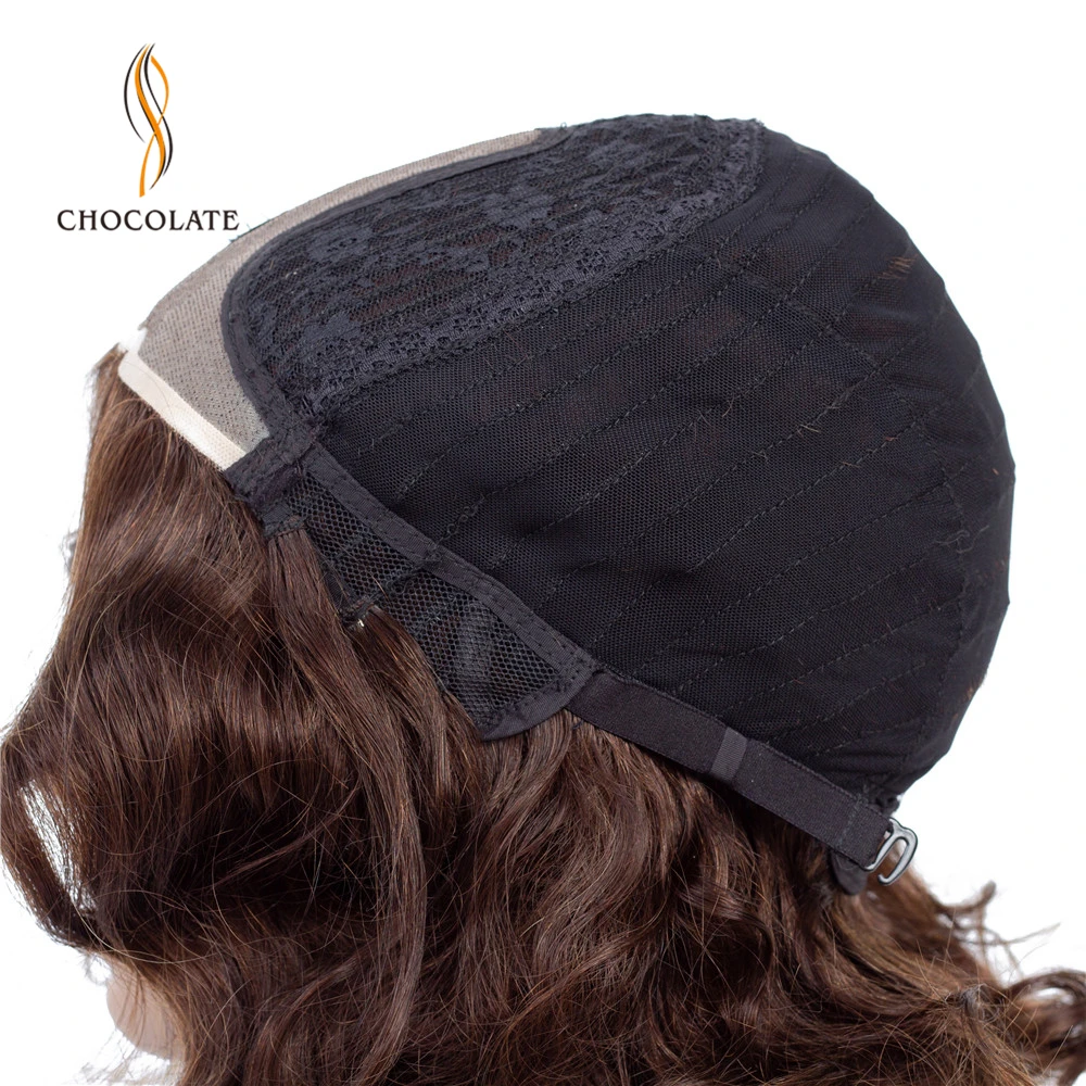 Средняя часть 4*1 кружева человеческих волос короткий боб парики Pixie Cut коричневый цвет 4# парики шнурка для женщин бразильские объемные волнистые волосы remy