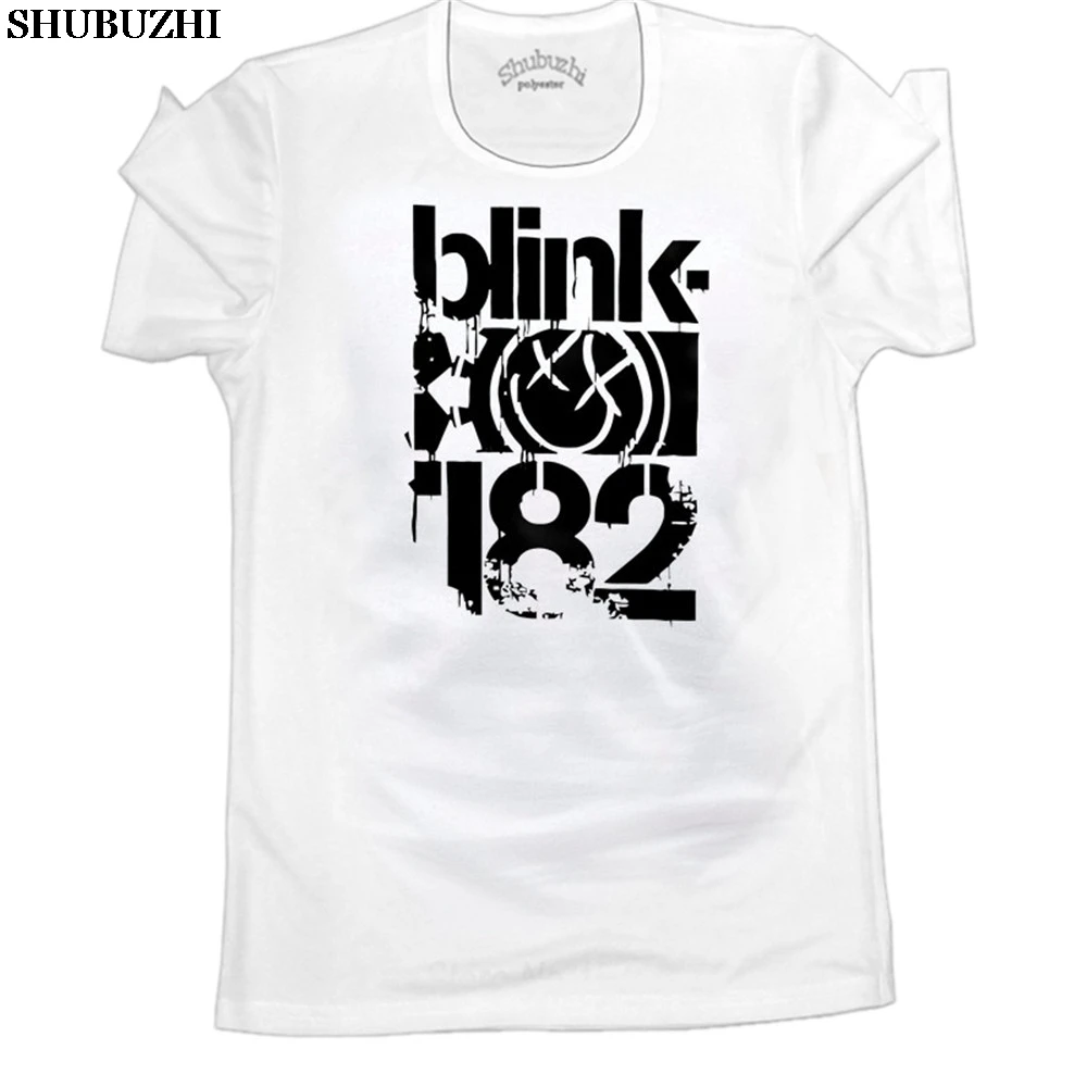 

t shirt design pattern New Fashion Mens T Shirt Blink 182 Cool Printed T-Shirts Cotton Men Short Sleeve Summer T-Shirt euro size