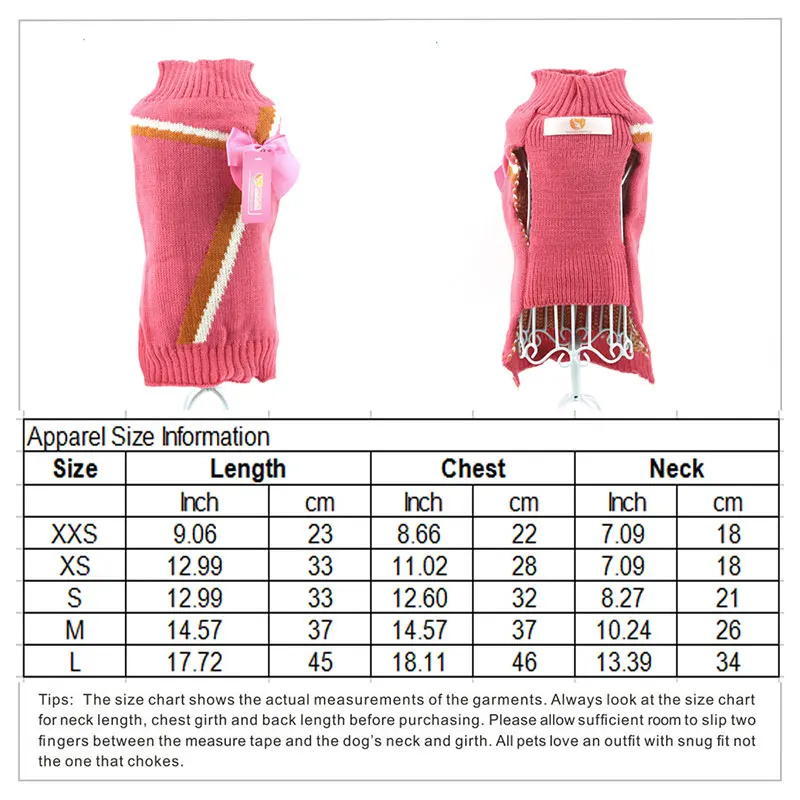 Рождественский свитер для собаки пальто-джемпер Рождественская теплая одежда для собак свитер со щенком мягкая одежда для маленьких собак таксы XXS-L - Цвет: pink