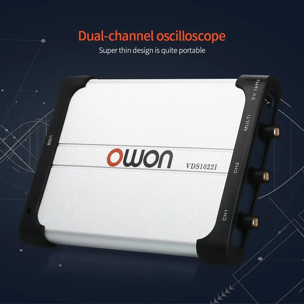 

VDS1022I Dual-channel Oscilloscope PC Oscilloscopes Virtual USB Oscilloscope 25MHz Bandwidth 100M/s Sampling Rate